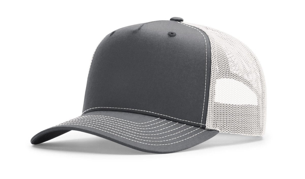 Richardson Five Panel Champ Trucker - Richardson 112FPC Charcoal/Ice Grey Adjustable Caps