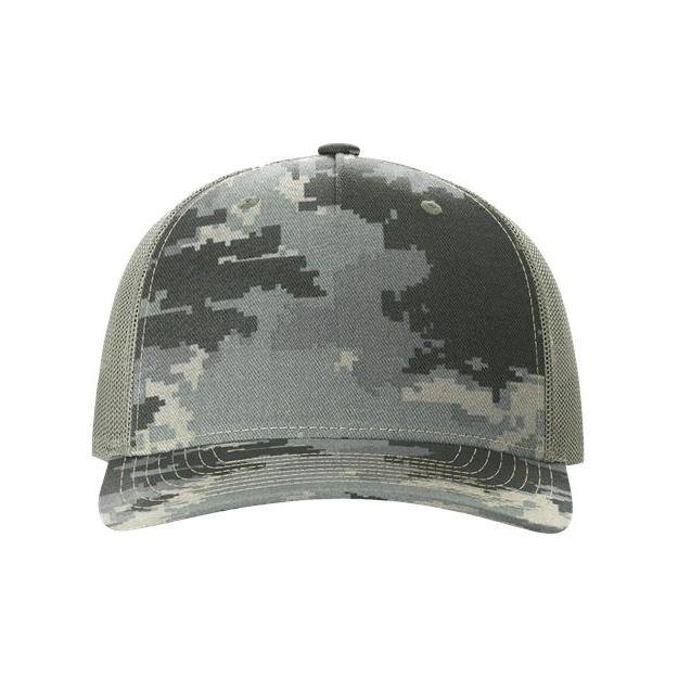 Richardson Five - Panel Printed Trucker Cap - Richardson 112PFP Realtree Escape/ Black Adjustable Caps