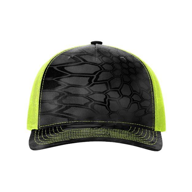 Richardson Five - Panel Printed Trucker Cap - Richardson 112PFP Realtree Escape/ Black Adjustable Caps