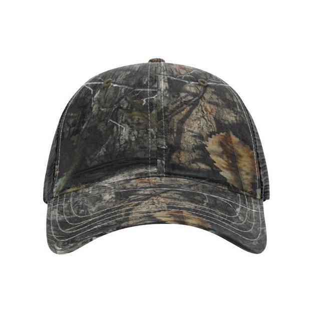 Richardson Garment Washed Printed Trucker Cap - Richardson 111P Mossy Oak Country DNA/ Black Adjustable Hats