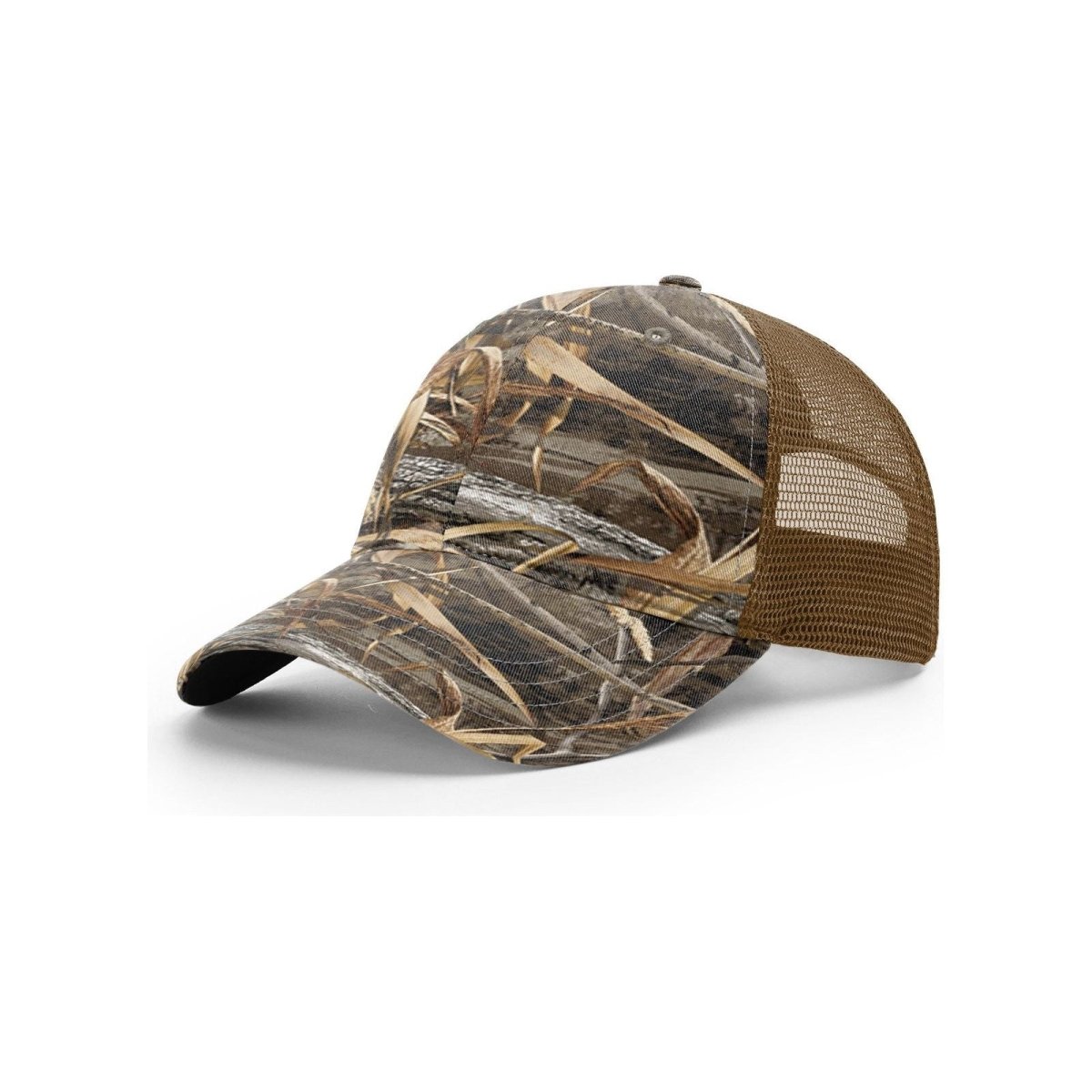 Richardson Garment Washed Printed Trucker Cap - Richardson 111P Shadow Grass Habitat/ Brown Adjustable Hats