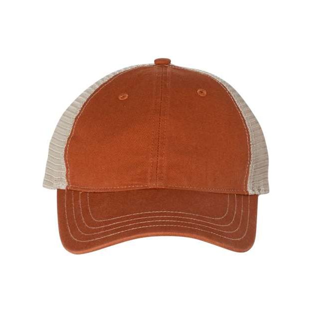 Richardson Garment - Washed Trucker Cap - Richardson 111 Texas Orange/ Khaki Adjustable Hats