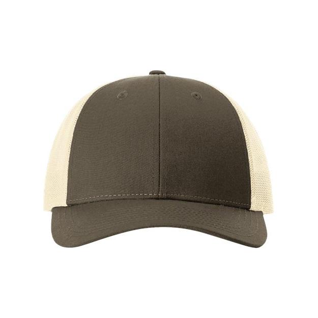 Richardson Low Pro Trucker Cap - Richardson 115 Chocolate Chip/ Birch M/L Caps