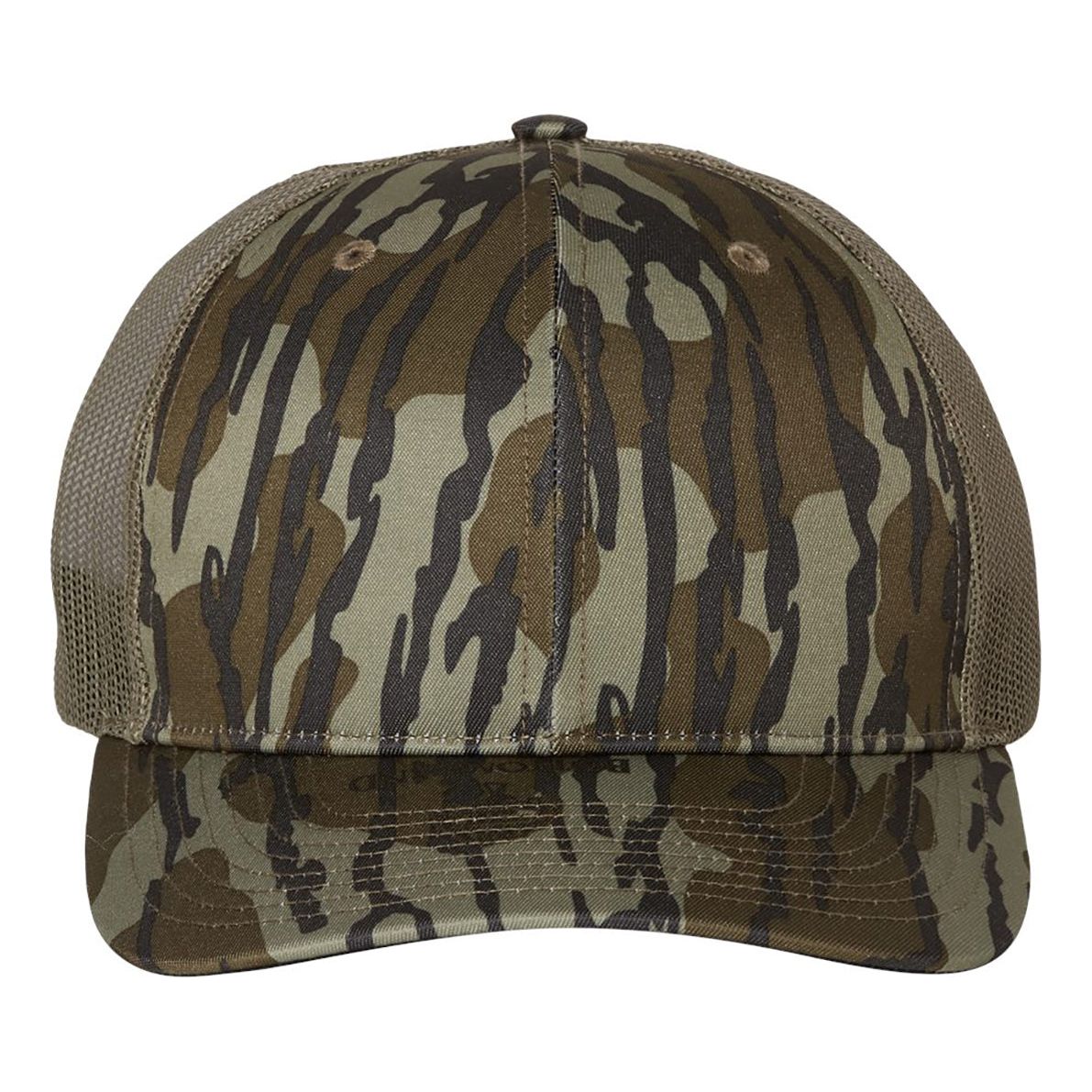 Richardson Printed Trucker Cap - Richardson 112P Mossy Oak Bottomland/ Loden Adjustable Caps