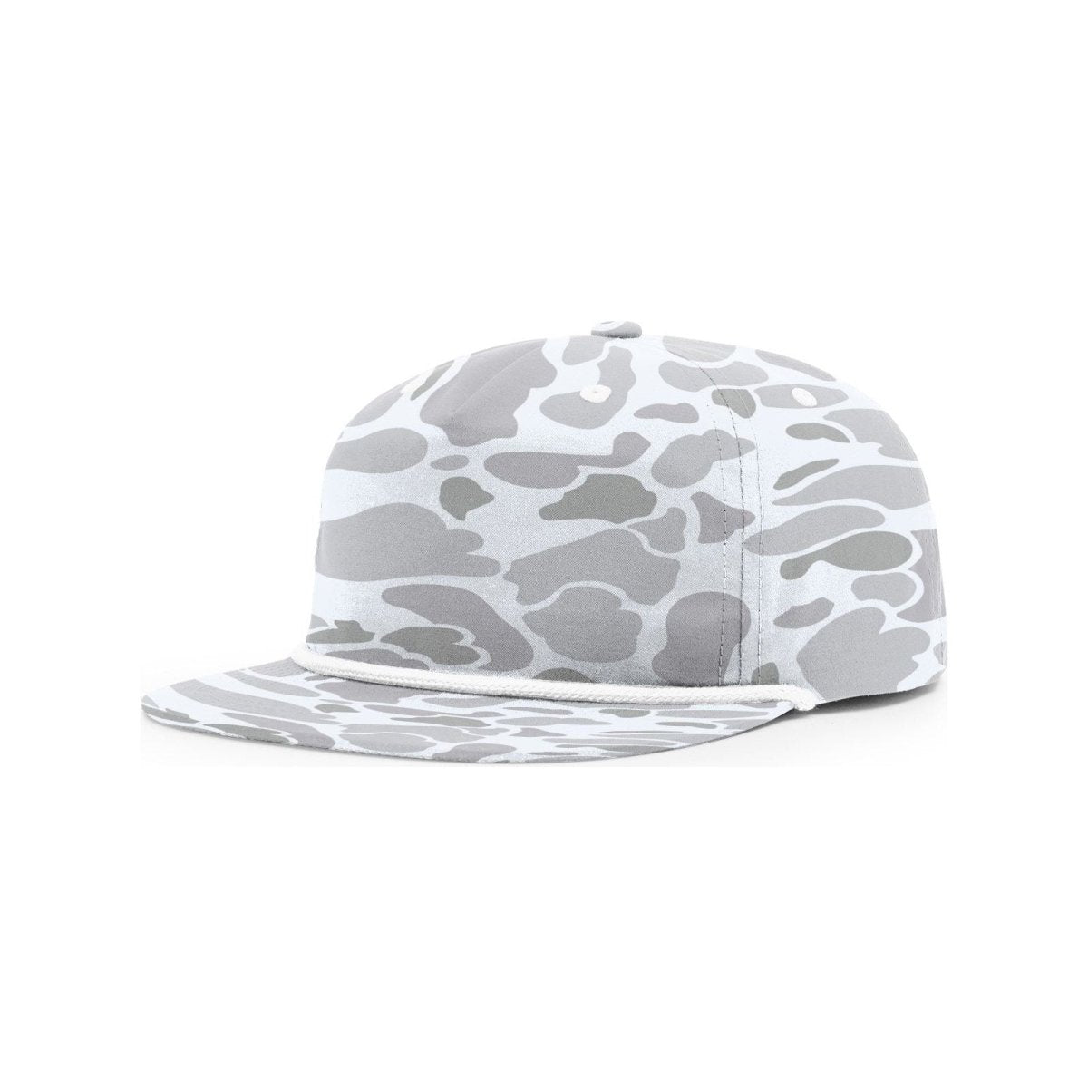 Richardson PRINTED Umpqua Snapback Cap - Richardson 256P Blizzard Duck Camo w/ White Rope Adjustable Hats