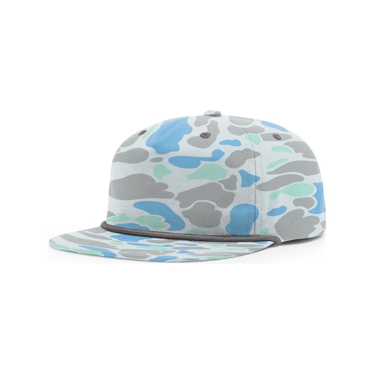 Richardson PRINTED Umpqua Snapback Cap - Richardson 256P Saltwater Duck Camo w/ Charcoal Rope Adjustable Hats