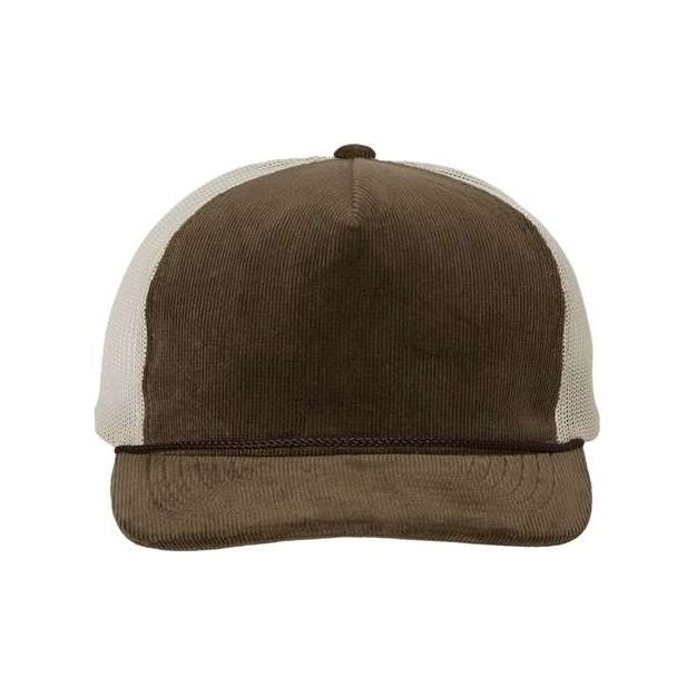 Richardson Troutdale Corduroy Trucker Cap - Richardson 930 Light Grey/ Black Adjustable Hats