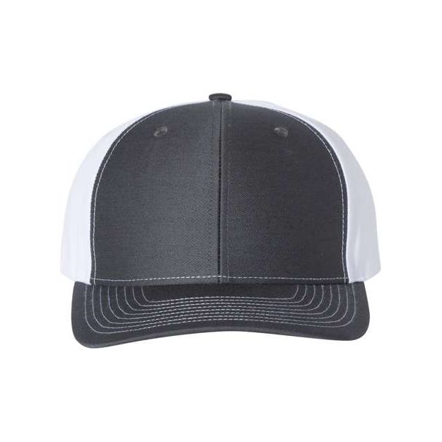Richardson Twill Back Trucker Cap - Richardson 312 Charcoal/ White Adjustable Hats