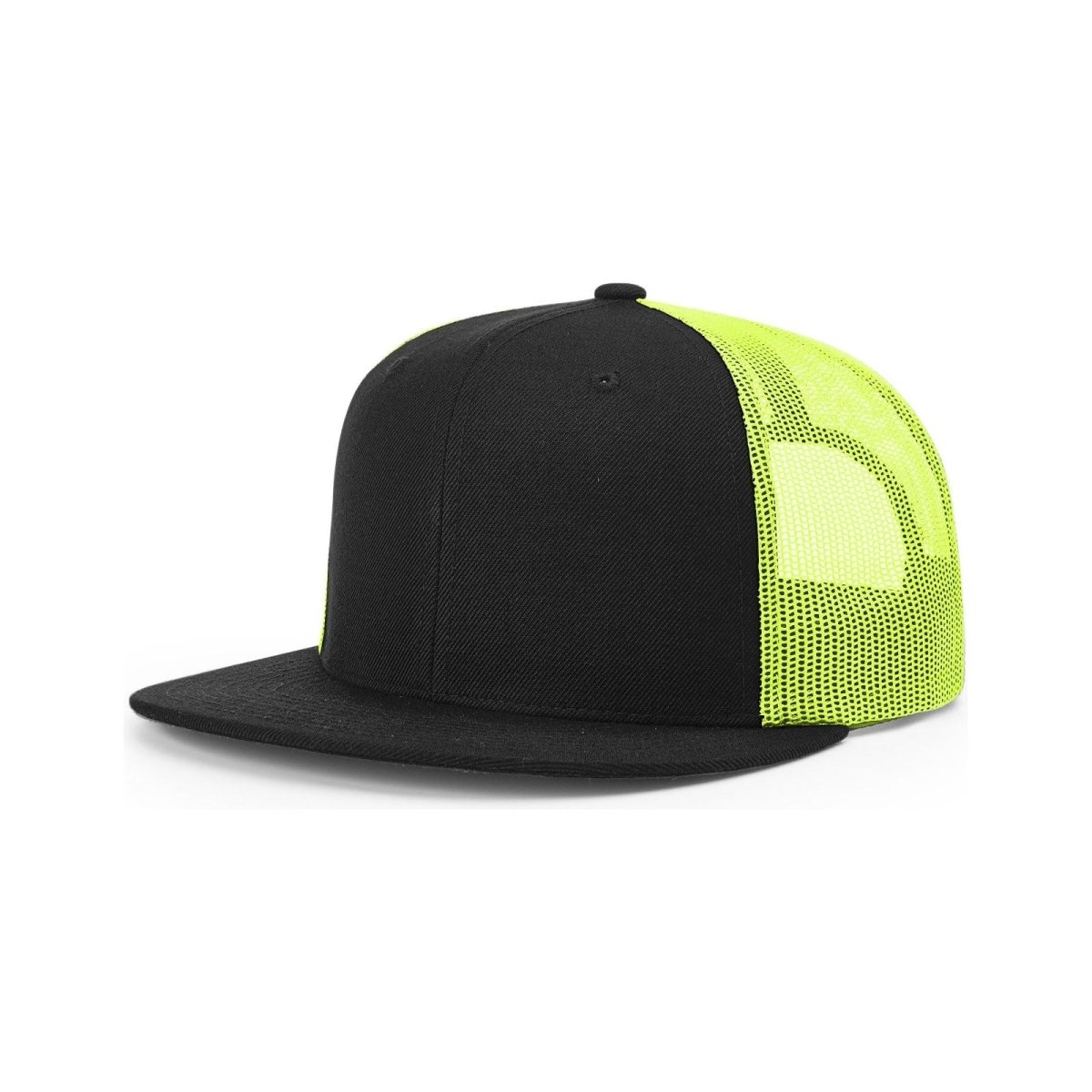 Richardson Wool Blend Flat Bill Trucker Cap - Richardson 511 Red/ Black Adjustable Hats