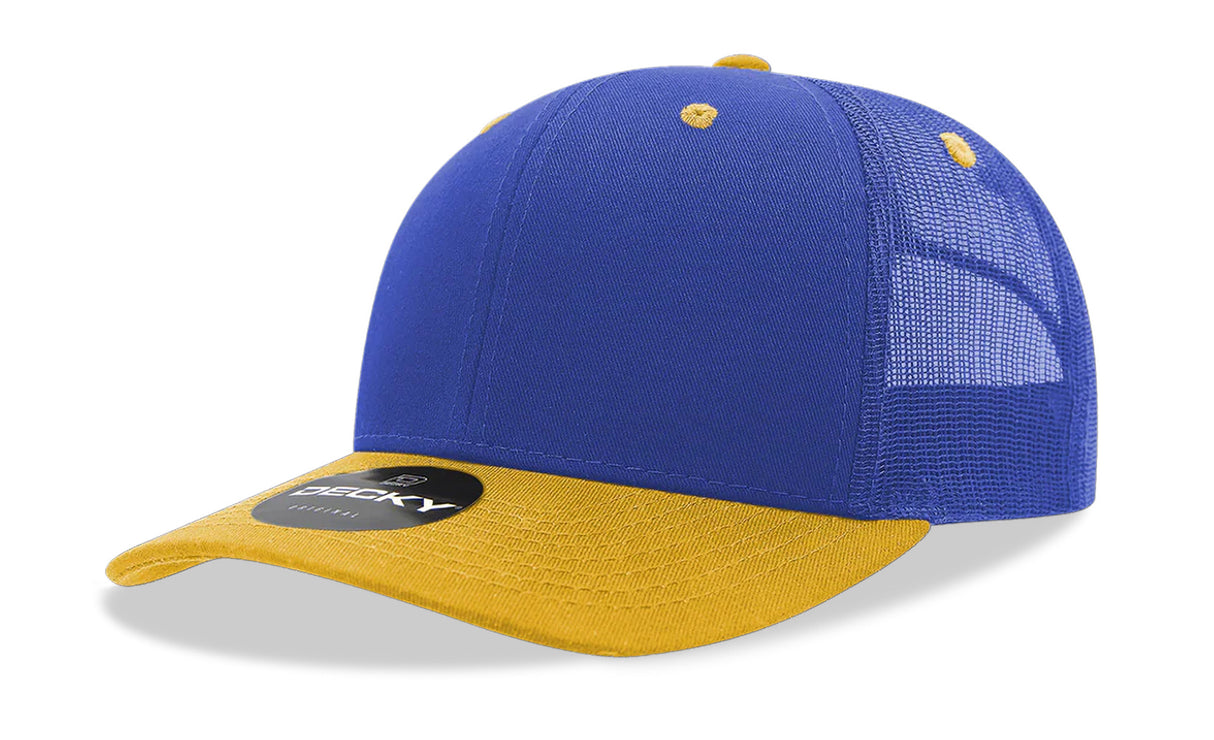 Decky 6 Panel Mid Profile Structured Cotton Blend Trucker | Decky 6021