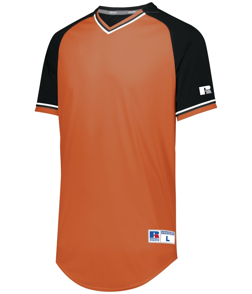 Russell (Team) Classic V - Neck Jersey - Russell (Team) R01X3M BURNT ORANGE/BLACK/WHITE S