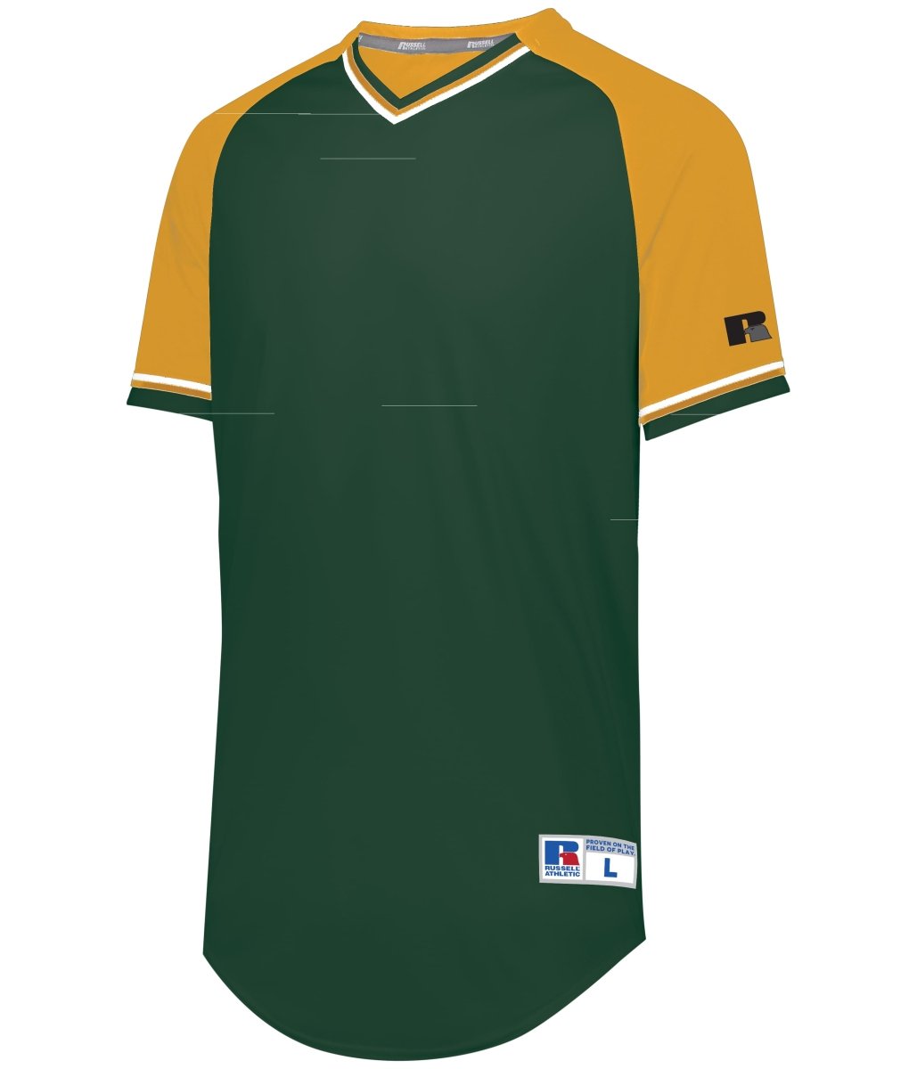 Russell (Team) Classic V - Neck Jersey - Russell (Team) R01X3M DARK GREEN/GOLD/WHITE S