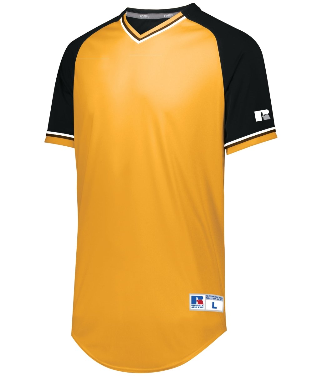 Russell (Team) Classic V - Neck Jersey - Russell (Team) R01X3M GOLD/BLACK/WHITE S