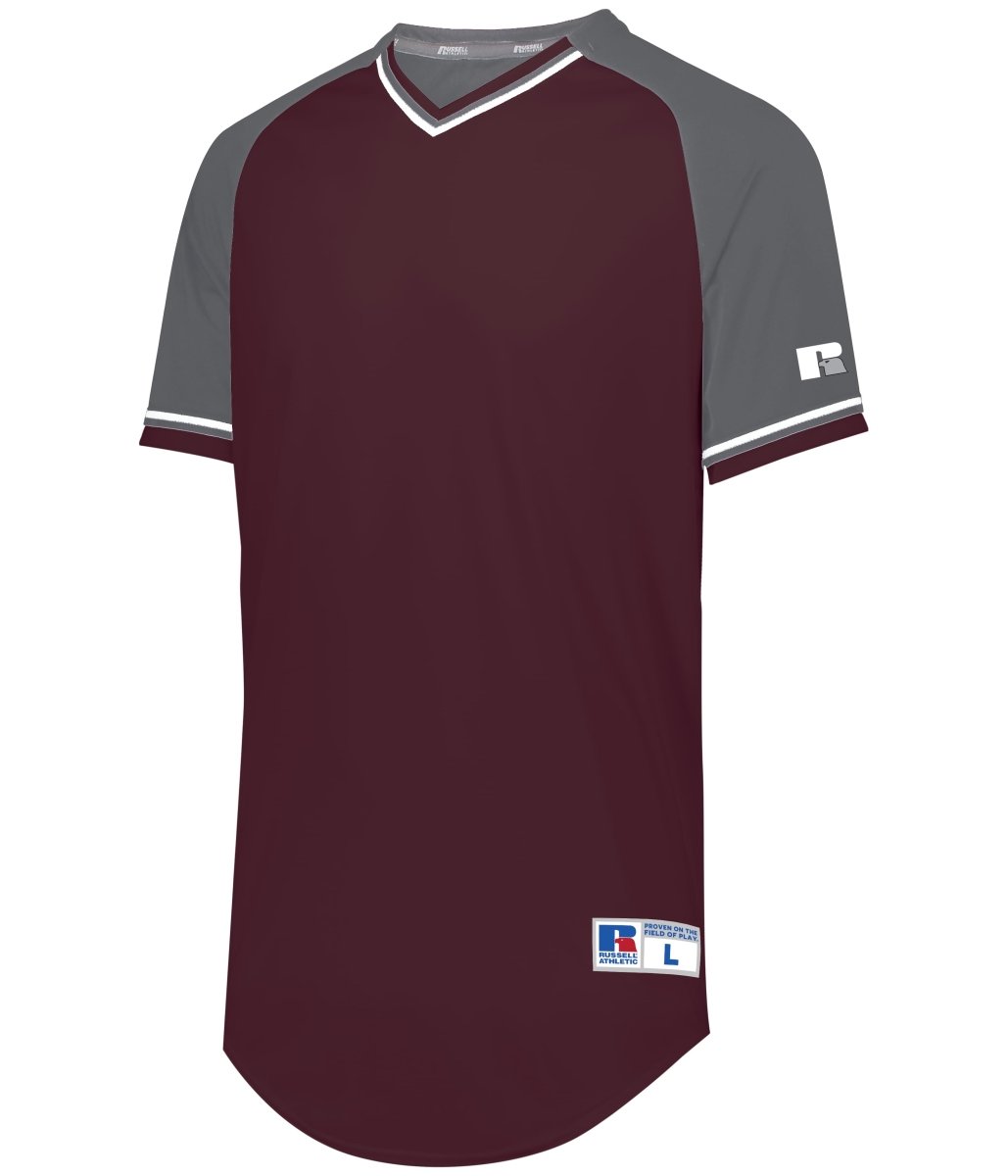 Russell (Team) Classic V - Neck Jersey - Russell (Team) R01X3M MAROON/STEEL/WHITE S