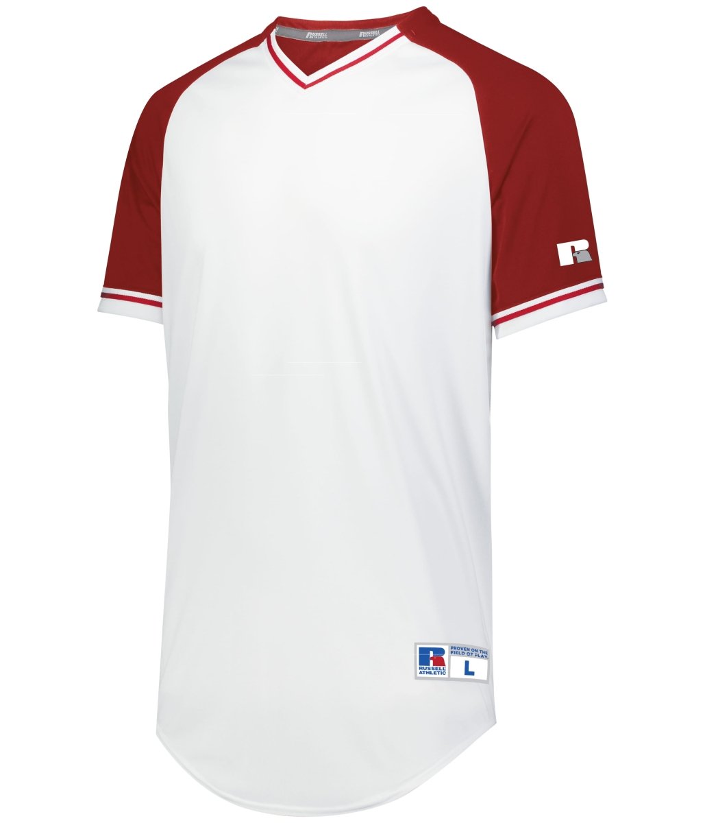 Russell (Team) Classic V - Neck Jersey - Russell (Team) R01X3M WHITE/TRUE RED/WHITE S