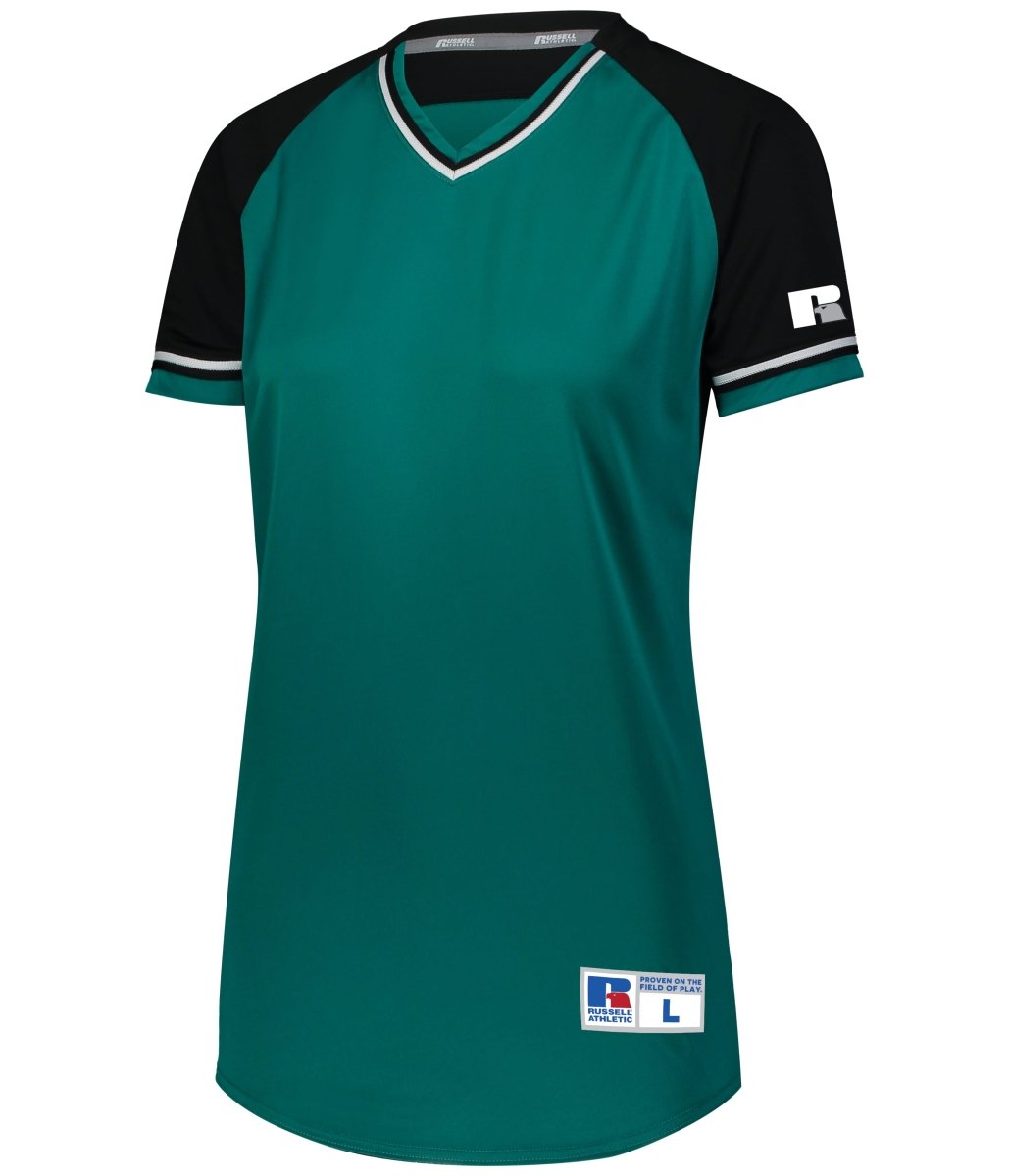 Russell (Team) Ladies Classic V - Neck Jersey - Russell (Team) R01X3X AQUA/BLACK/WHITE S