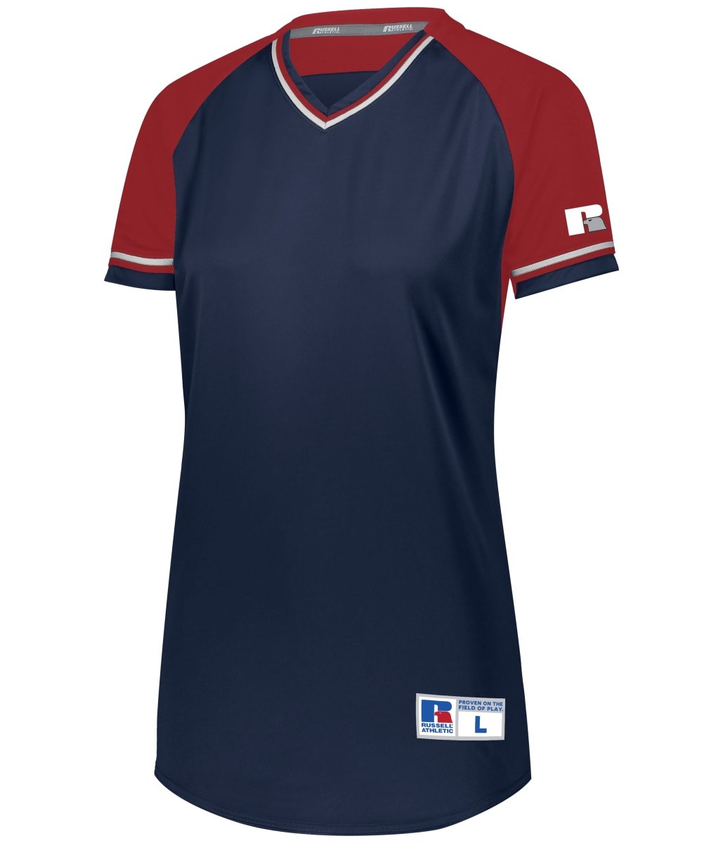 Russell (Team) Ladies Classic V - Neck Jersey - Russell (Team) R01X3X NAVY/TRUE RED/WHITE S
