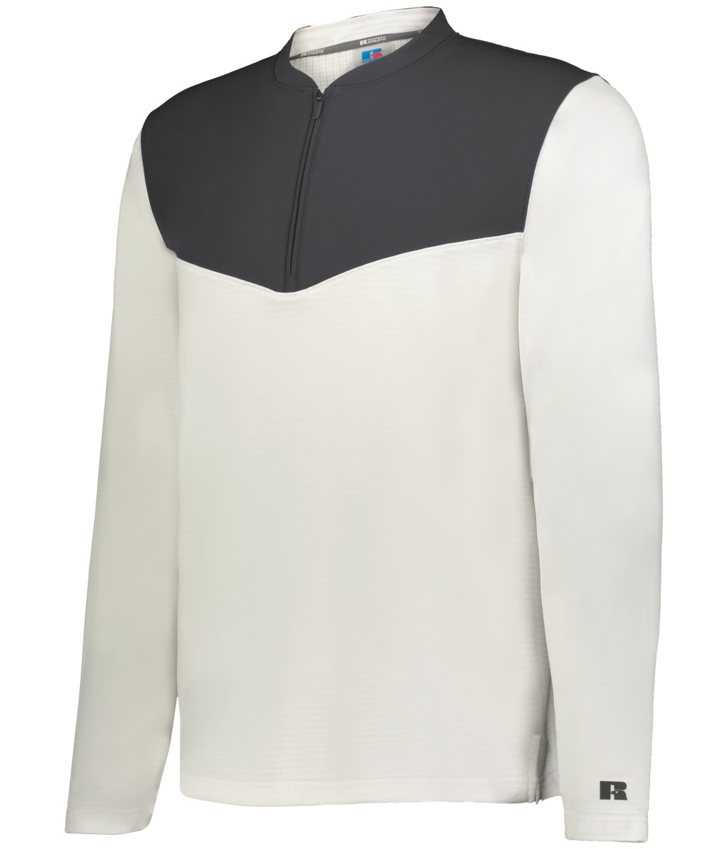 Russell (Team) SIDELINE GRID 1/4 ZIP PULLOVER - Russell (Team) R03GKM WHITE/STEALTH S