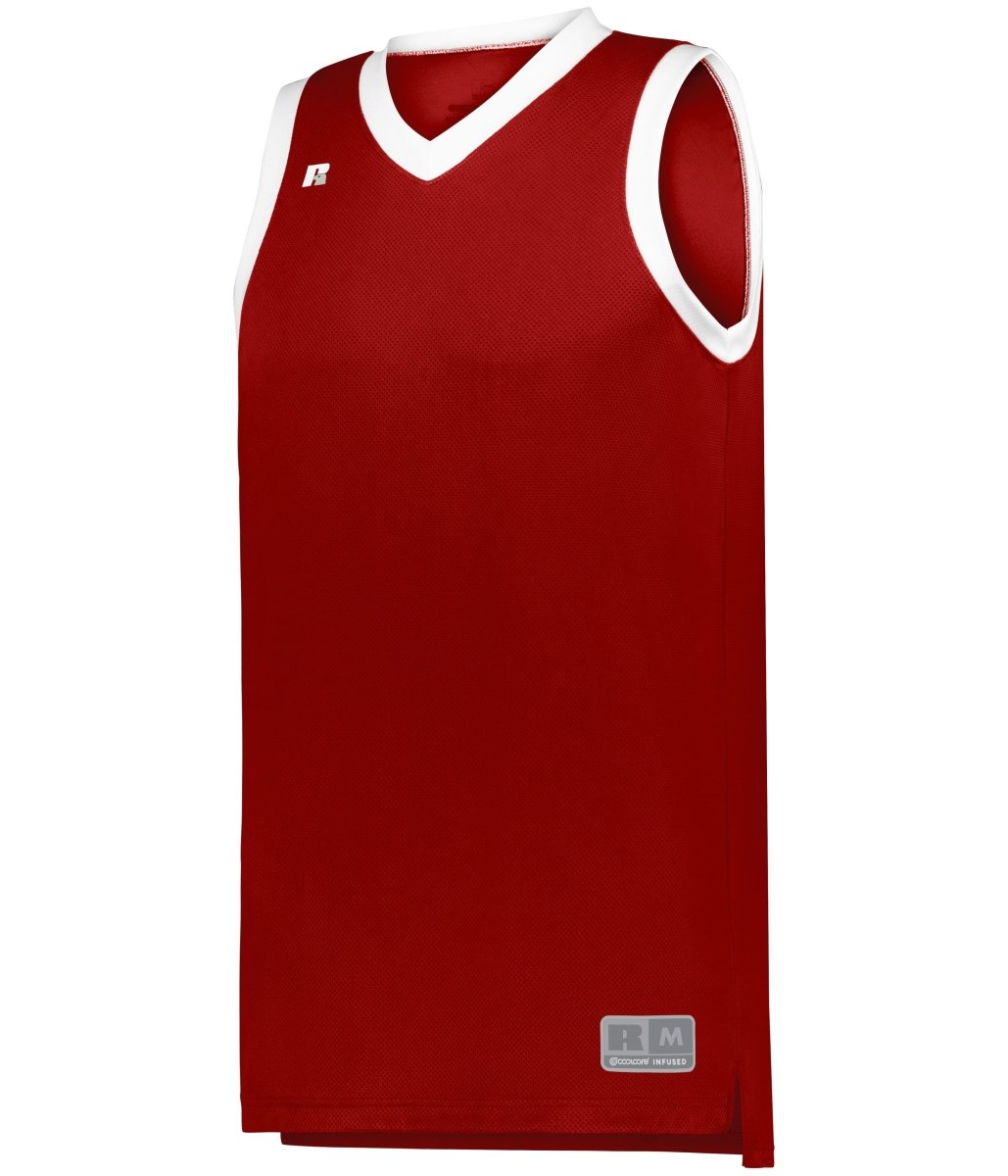 Russell (Team) YOUTH ELITE BASKETBALL JERSEY POWERED BY COOLCORE® 5R3CHB TRUE RED/WHITE S