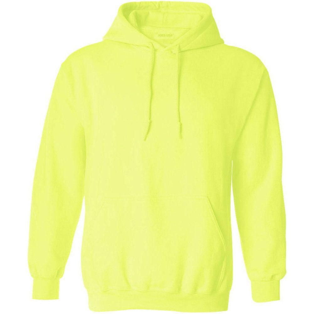 Wholesale Adult Hooded Sweatshirt - Safety Green Sweatshirts/Fleece Joe's USA Safety Green (50/50 Cotton Poly) Small