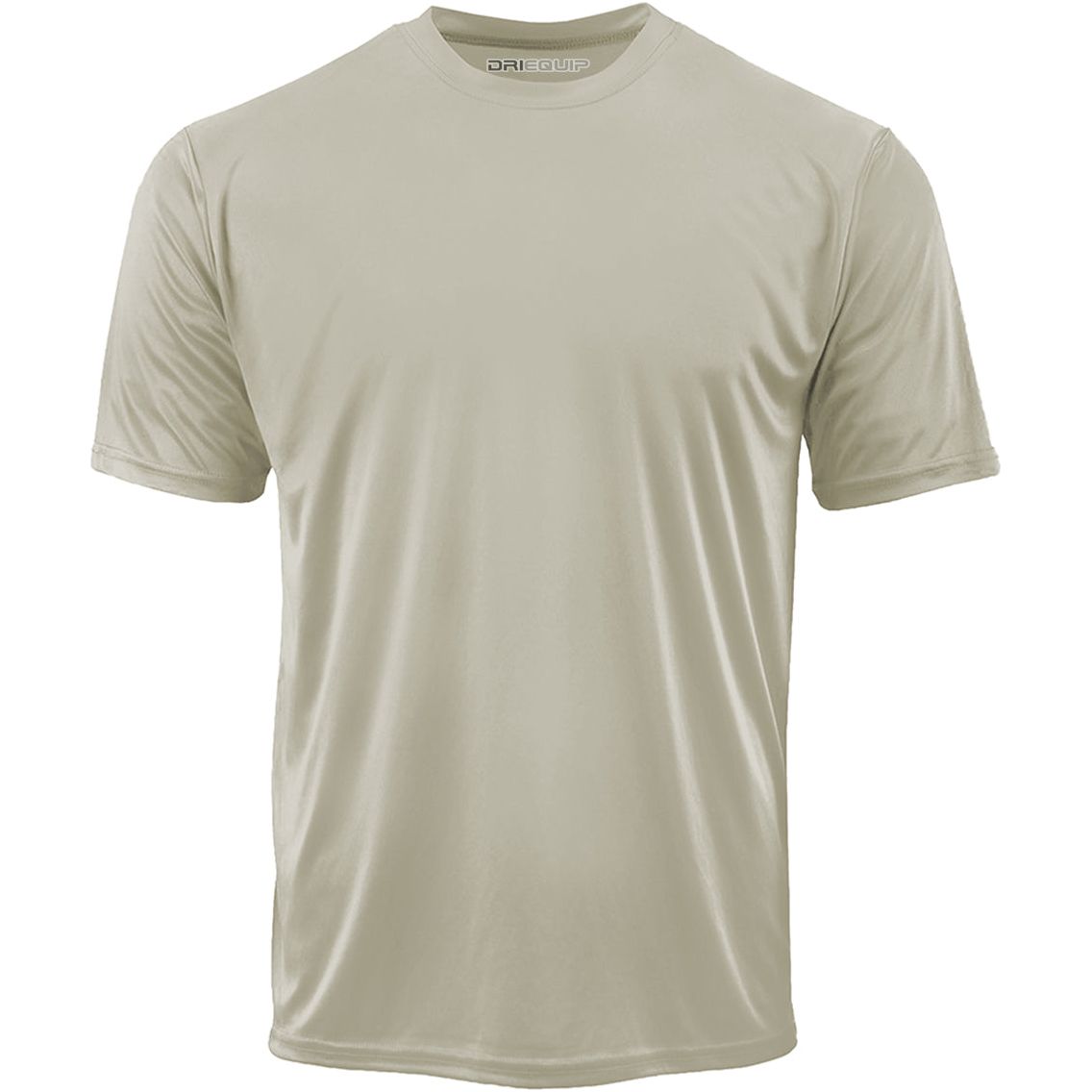 DRIEQUIP Men's Athletic All Sport Training Tee Shirts-Sand Activewear DRI-EQUIP Sand X-Small