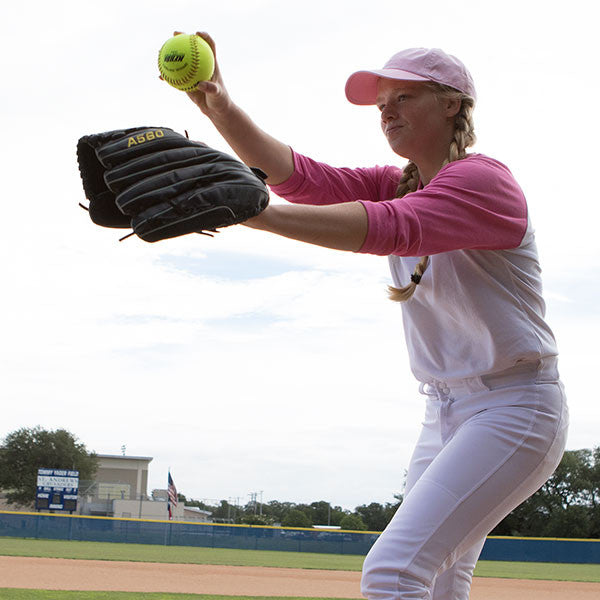 Champion Sports 12" LEATHER POLY CORE SOFTBALL, NFHS APPROVED