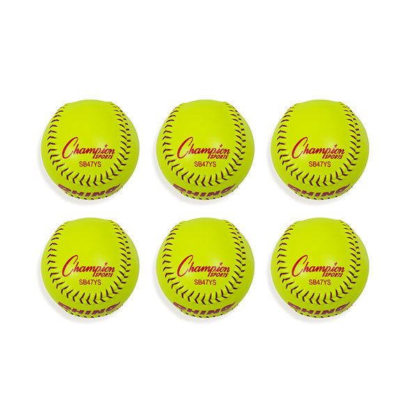 Champion Sports 12" SYNTHETIC LEATHER POLY CORE SOFTBALL, NFHS APPROVED