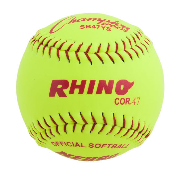 Champion Sports 12" SYNTHETIC LEATHER POLY CORE SOFTBALL, NFHS APPROVED