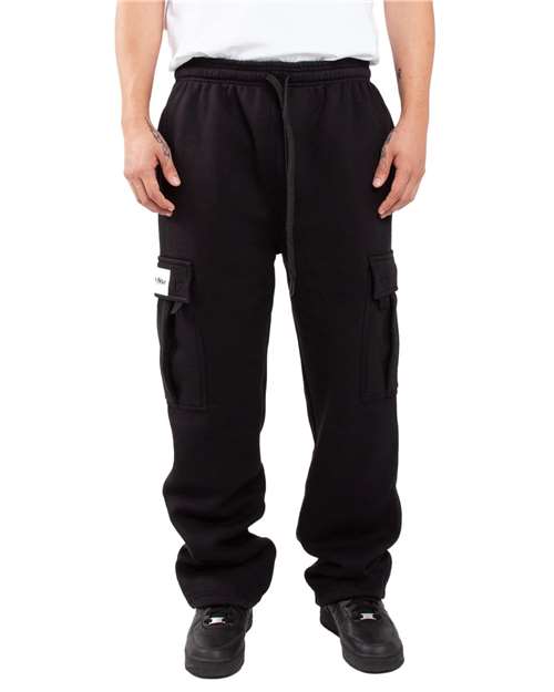 Shaka Wear Men's Fleece Cargo Pocket Sweatpants - Shaka Wear SHFCP Black S