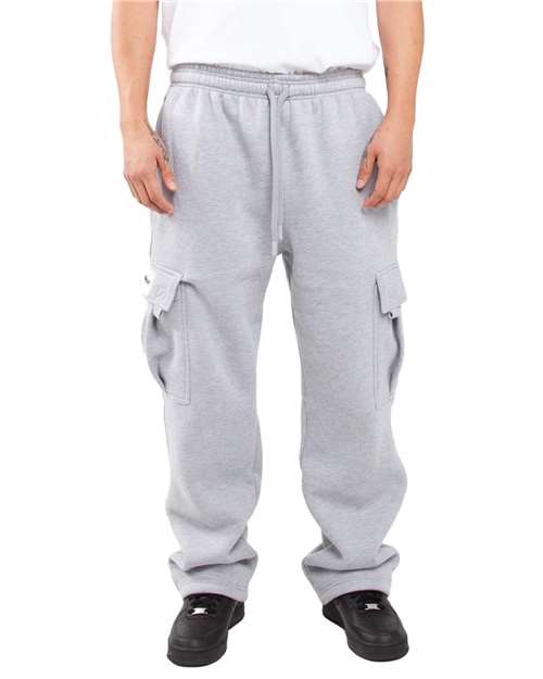Shaka Wear Men's Fleece Cargo Pocket Sweatpants - Shaka Wear SHFCP Heather Grey S