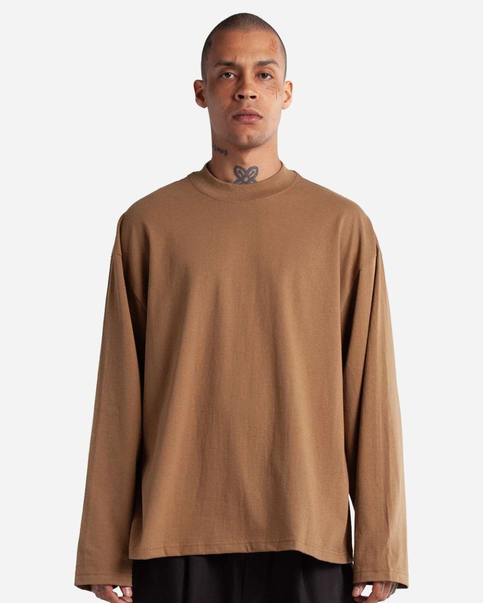 Shaka Wear Men's Max Heavyweight Oversized Long Sleeve T-Shirt - Shaka Wear MOL Latte S Long Sleeve T-Shirts