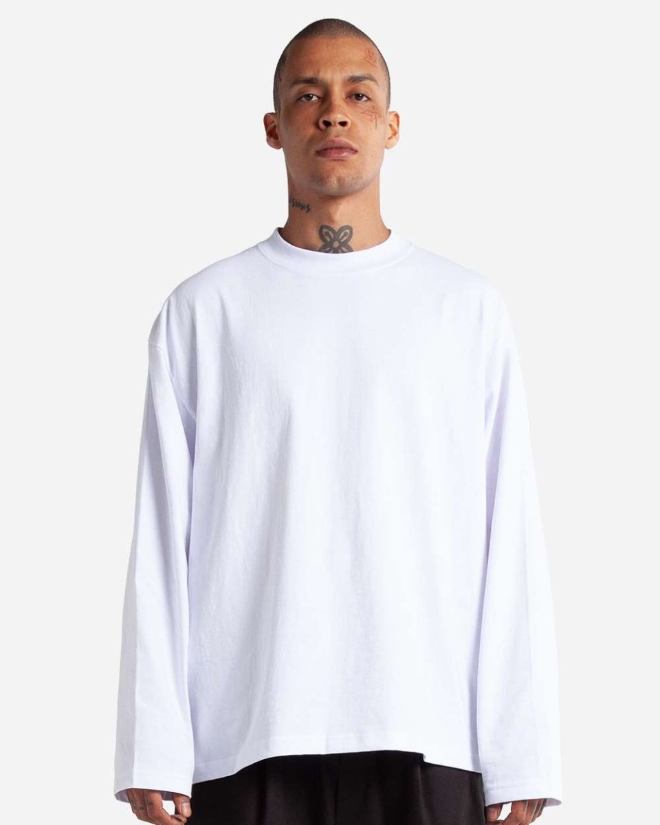 Shaka Wear Men's Max Heavyweight Oversized Long Sleeve T-Shirt - Shaka Wear MOL White S Long Sleeve T-Shirts