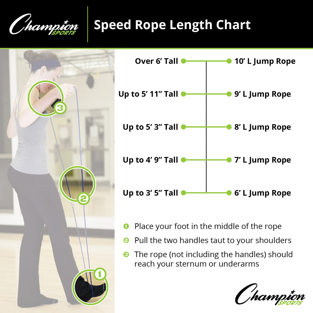 Champion Sports DOUBLE BEARING SPEED JUMP ROPE SINGLE, BLACK