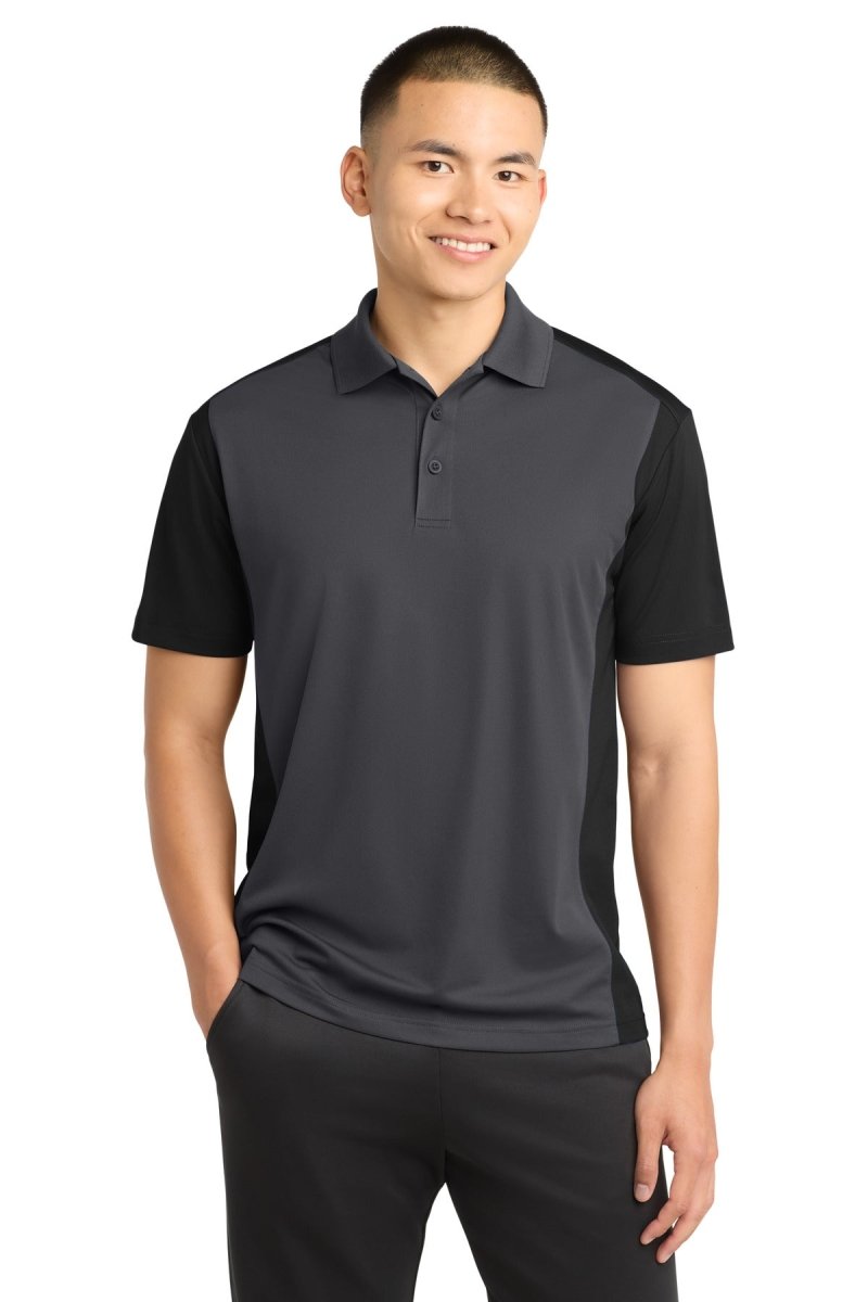 Sport - Tek ® Colorblock Micropique Sport - Wick ® Polo. ST652 - Sport - Tek ST652 Iron Grey/ Black XS Polos/Knits