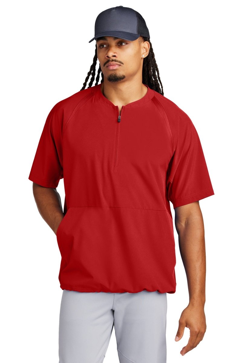 Sport - Tek ® Repeat 1/2 - Zip Short Sleeve Jacket JST489 - Sport - Tek JST489 Deep Red XS Jackets