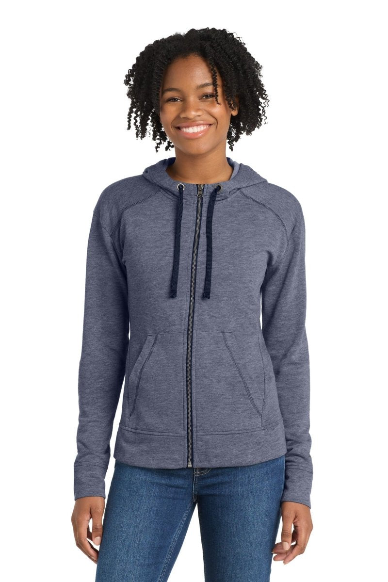 Sport - Tek ® Women's PosiCharge ® Tri - Blend Wicking Fleece Full - Zip Hooded Jacket LST293 - Sport - Tek LST293 True Navy Heather XS Jackets