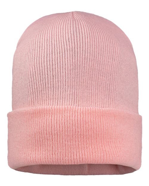 Sportsman 12" Jersey Lined Cuffed Beanie - Sportsman SP12JL Pink One Size Beanies
