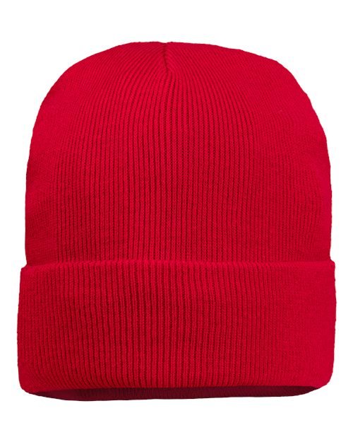 Sportsman 12" Jersey Lined Cuffed Beanie - Sportsman SP12JL Red One Size Beanies