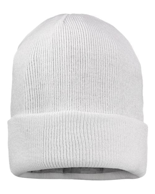 Sportsman 12" Jersey Lined Cuffed Beanie - Sportsman SP12JL White One Size Beanies