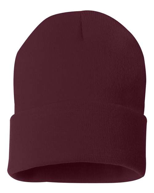 Sportsman 12" Solid Cuffed Beanie - Sportsman SP12 Maroon One Size Beanies