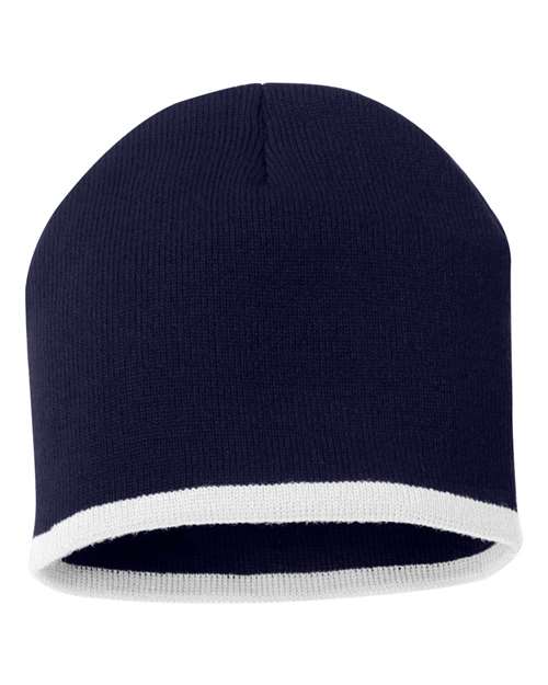 Sportsman 8" Bottom - Striped Beanie - Sportsman SP09 Navy/ White One Size Beanies