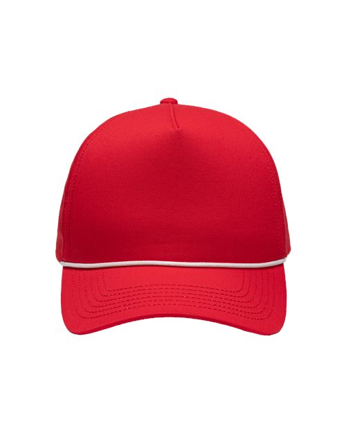 Sportsman Five - Panel Rope Heritage Fit Cap - Sportsman SP1300 Black Adjustable Hats