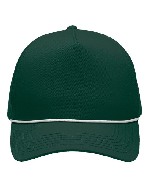 Sportsman Five - Panel Rope Heritage Fit Cap - Sportsman SP1300 Forest Green Adjustable Hats