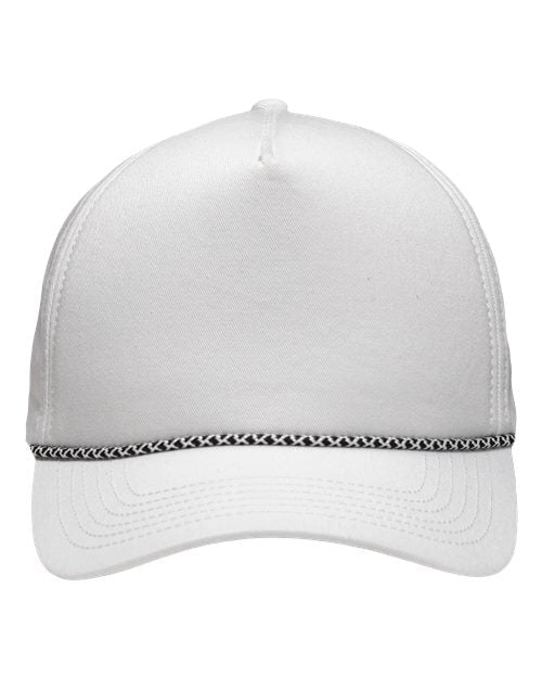 Sportsman Five - Panel Rope Heritage Fit Cap - Sportsman SP1300 White Adjustable Hats
