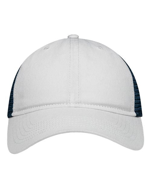 Sportsman Mesh Dad Hat Fit - Sportsman SP1750 White/ Navy Adjustable Hats