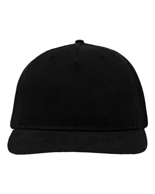 Sportsman Modern Five - Panel Trucker Fit Cap - Sportsman SP1550 Black/ Black Adjustable Hats