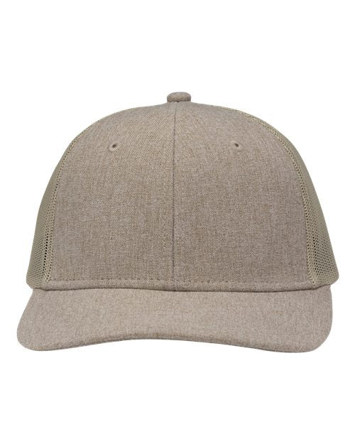 Sportsman Modern Six - Panel Trucker Fit Cap - Sportsman SP1650 Khaki Heather/ Khaki Adjustable Hats