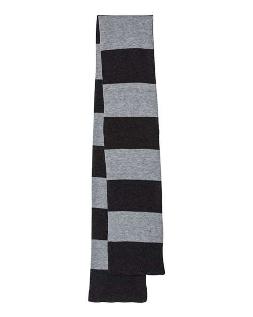 Sportsman Rugby - Striped Knit Scarf - Sportsman SP02 Heather Black/ Heather Grey One Size Accessories