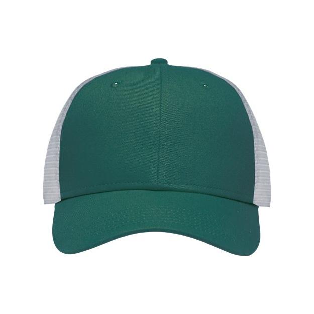 Sportsman Traditional Lo - Pro Mesh Back Trucker Fit Cap - Sportsman SP1450 Chino Forest Green/ White Adjustable Hats