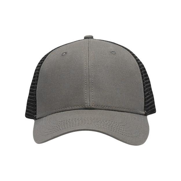 Sportsman Traditional Lo - Pro Mesh Back Trucker Fit Cap - Sportsman SP1450 Chino Grey/ Black Adjustable Hats